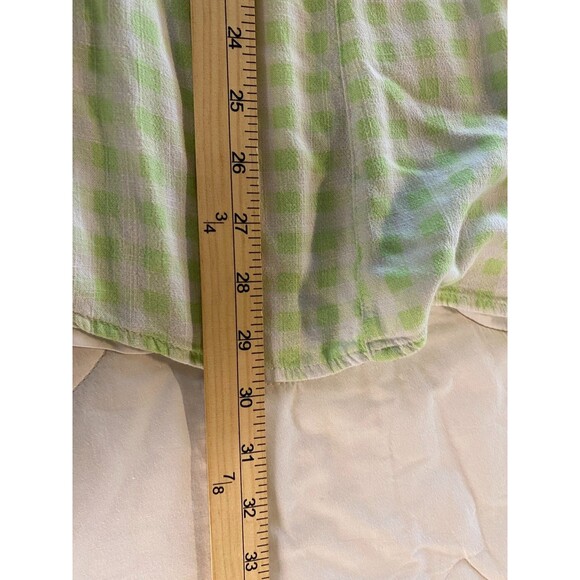 Torrid Women's Plus Size 4 Green Gingham Button Front Lined Top - Picture 13 of 14